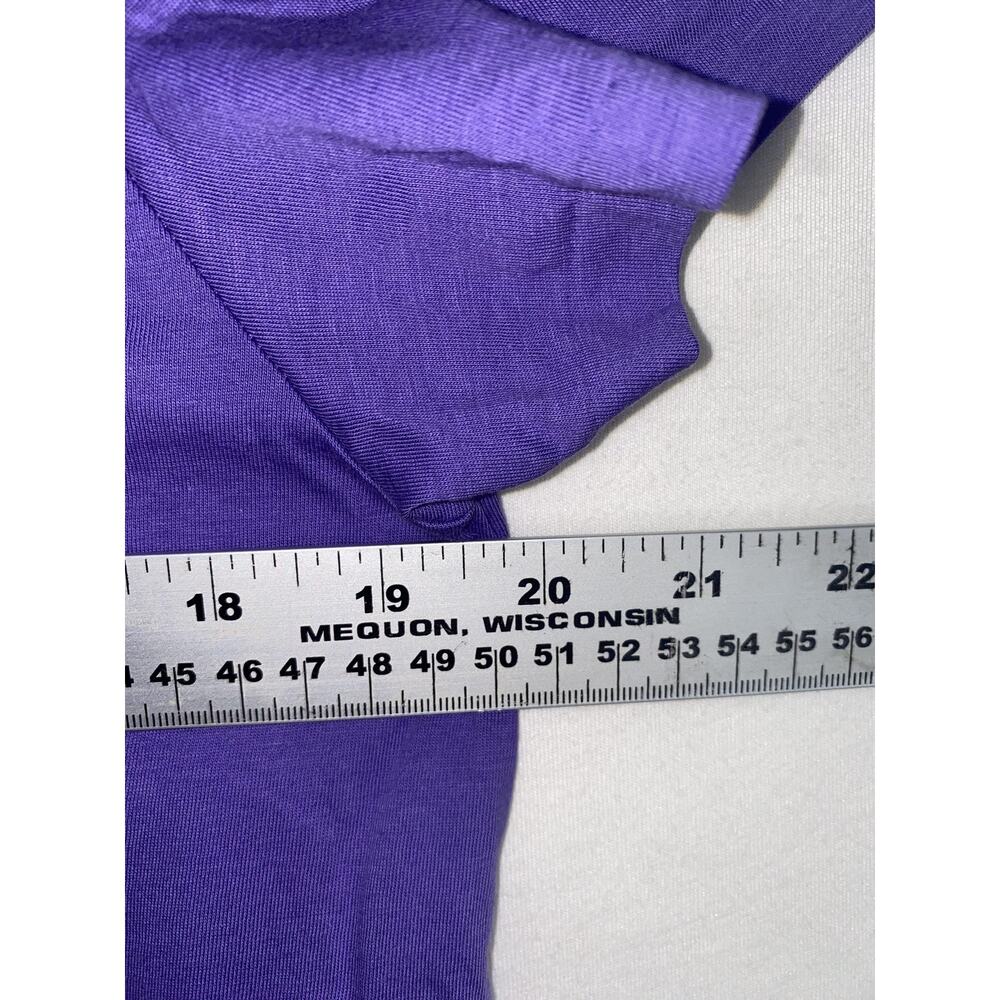 Ralph Lauren Sport T-shirt Womens Large Purple V Neck Pima Cotton Logo Top - Picture 4 of 5